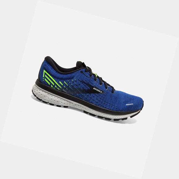 Chaussures Running Route Brooks Ghost 13 Homme Bleu Noir Vert | EVAW38740