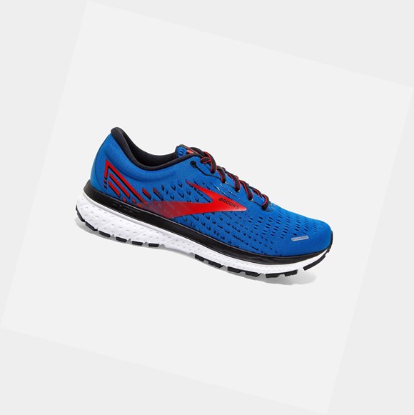 Chaussures Running Route Brooks Ghost 13 Homme Bleu Rouge Blanche | EXDG75236