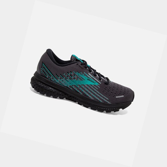Chaussures Running Route Brooks Ghost 13 GTX Femme Noir Noir Paon | MDEU64910