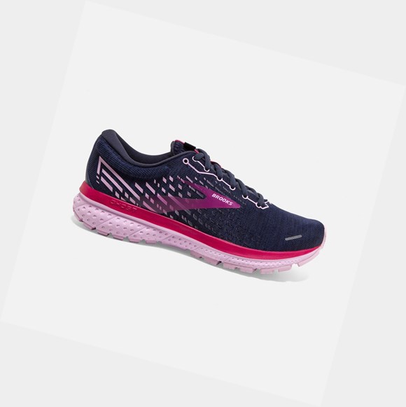 Chaussures Running Route Brooks Ghost 13 Femme Peacoat / Lilac / Raspberry | SACE14852