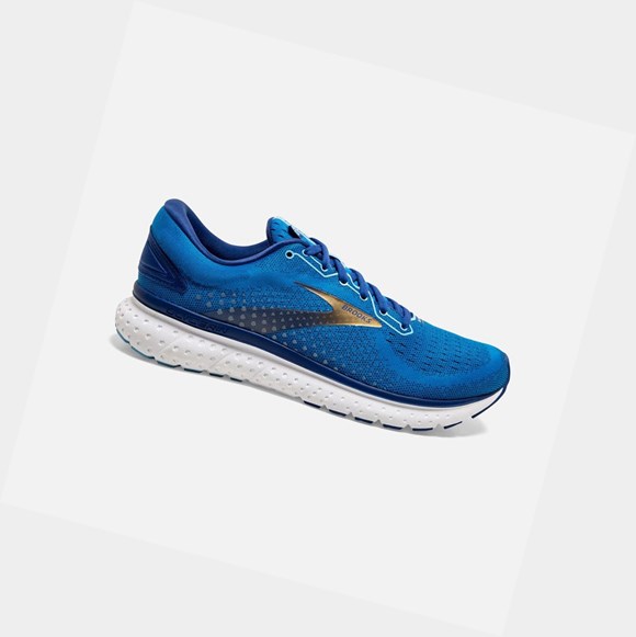 Chaussures Running Route Brooks Glycerin 18 Homme Bleu Doré | PAOI65374