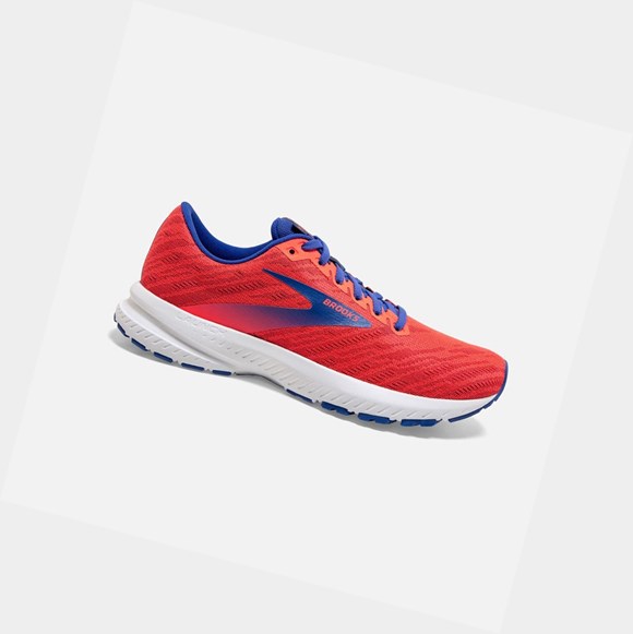 Chaussures Running Route Brooks Launch 7 Femme Corail Bordeaux Bleu | WFKZ29480