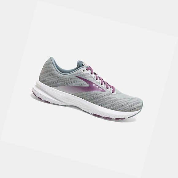Chaussures Running Route Brooks Launch 7 Femme Antarctica / Lead / Grape | XPBS15079