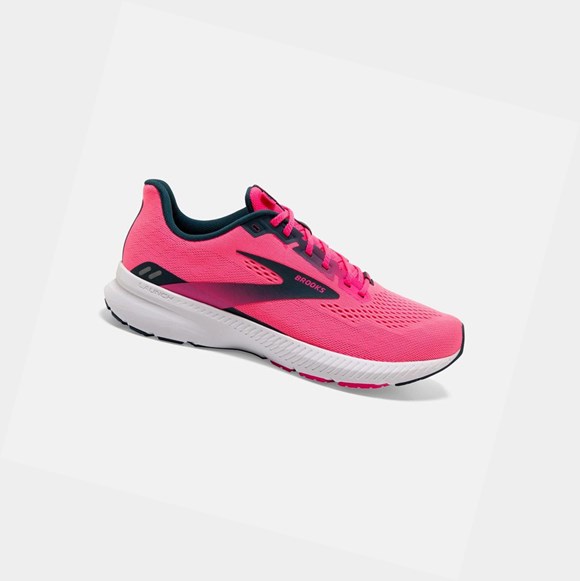 Chaussures Running Route Brooks Launch 8 Femme Rose Bleu Marine | BWPL03472