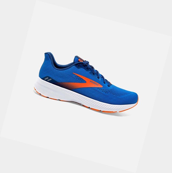 Chaussures Running Route Brooks Launch 8 Homme Bleu Orange Blanche | GEPB62370