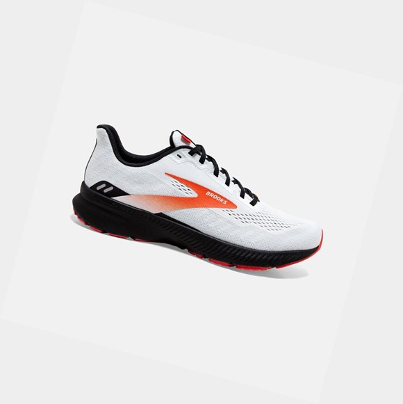 Chaussures Running Route Brooks Launch 8 Homme Blanche Noir Rouge | GIER50147
