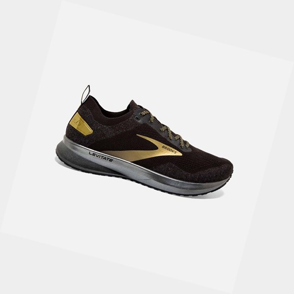 Chaussures Running Route Brooks Levitate 4 Homme Noir Doré | BACR06215