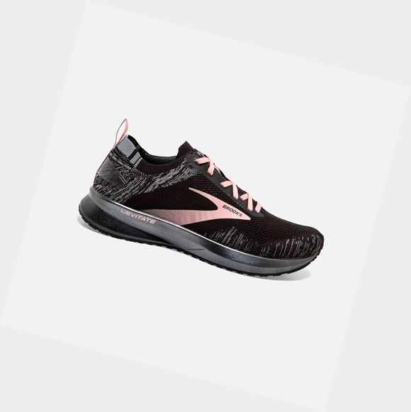 Chaussures Running Route Brooks Levitate 4 Femme Noir Grise Corail | EBYA84102