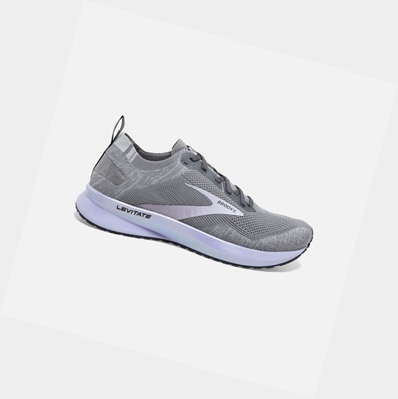 Chaussures Running Route Brooks Levitate 4 Femme Grise Violette | FYEH20658