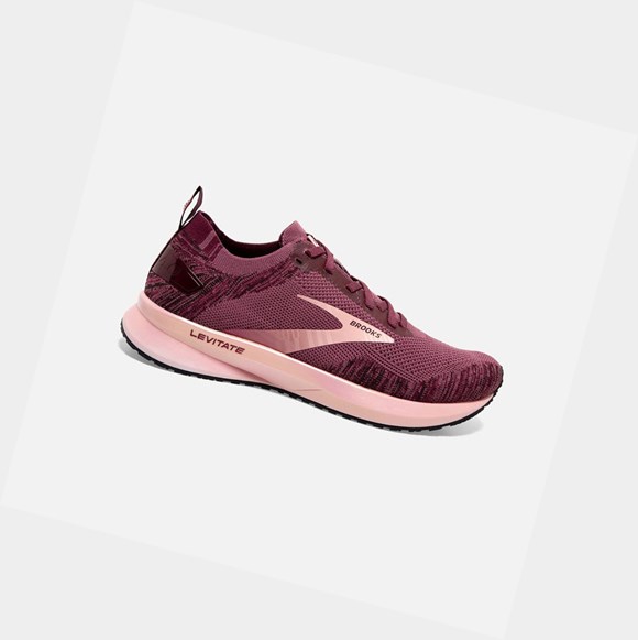Chaussures Running Route Brooks Levitate 4 Femme Corail | LOYZ13859