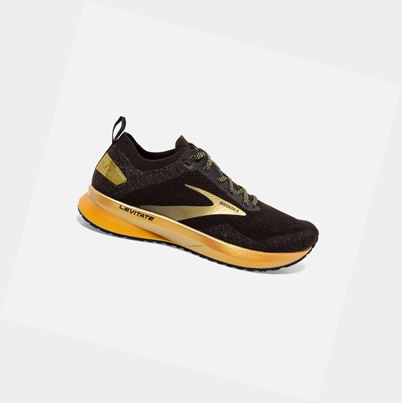 Chaussures Running Route Brooks Levitate 4 Femme Noir Doré | RKLF20645
