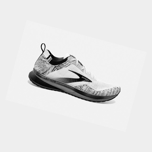 Chaussures Running Route Brooks Levitate 4 Femme Blanche Noir | TGRF41062