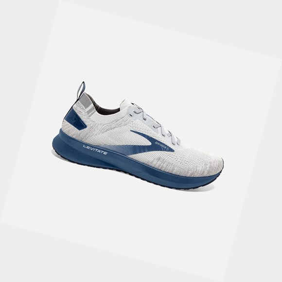 Chaussures Running Route Brooks Levitate 4 Homme Grise Bleu | YMPD63824