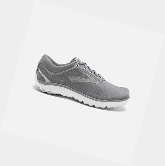 Chaussures Running Route Brooks PureFlow 7 Femme Grise Blanche | XUIZ65247