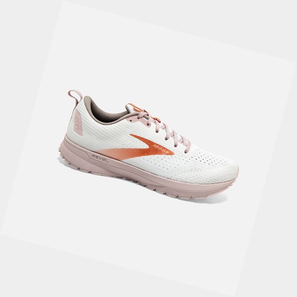 Chaussures Running Route Brooks Revel 4 Femme Blanche Cuivre | ESNC42935