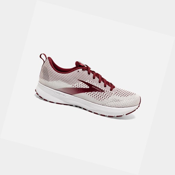 Chaussures Running Route Brooks Revel 4 Femme Blanche Bordeaux | FCIX41926