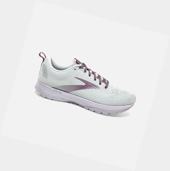 Chaussures Running Route Brooks Revel 4 Femme Oyster / Lilac / Moonscape | IZMY48750