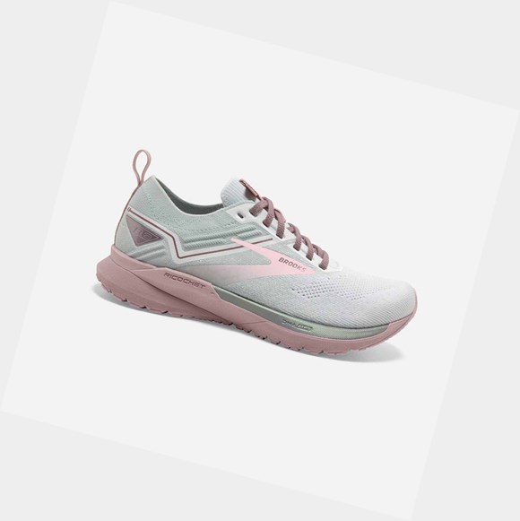Chaussures Running Route Brooks Ricochet 3 Femme Blanche Rose | SMCE32197
