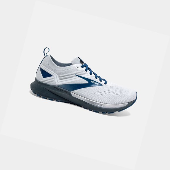 Chaussures Running Route Brooks Ricochet 3 Homme Blanche Grise Bleu | SUIK35764