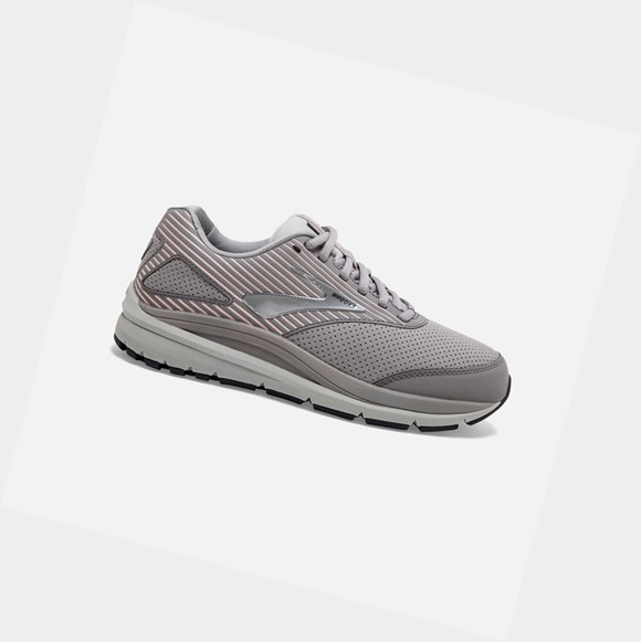 Chaussures de Marche Brooks Addiction Walker Daim Femme Alloy / Oyster / Peach | CAUZ28143