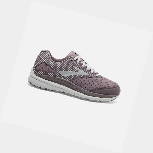 Chaussures de Marche Brooks Addiction Walker Daim Femme Shark / Alloy / Oyster | GLSQ58637