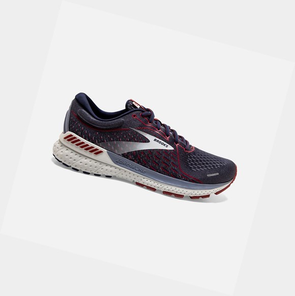 Chaussures de Marche Brooks Adrenaline GTS 21 Homme Grise Rouge | DAPO35918