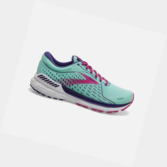 Chaussures de Marche Brooks Adrenaline GTS 21 Femme Bleu Marine Bleu Fushia | NXRW53189