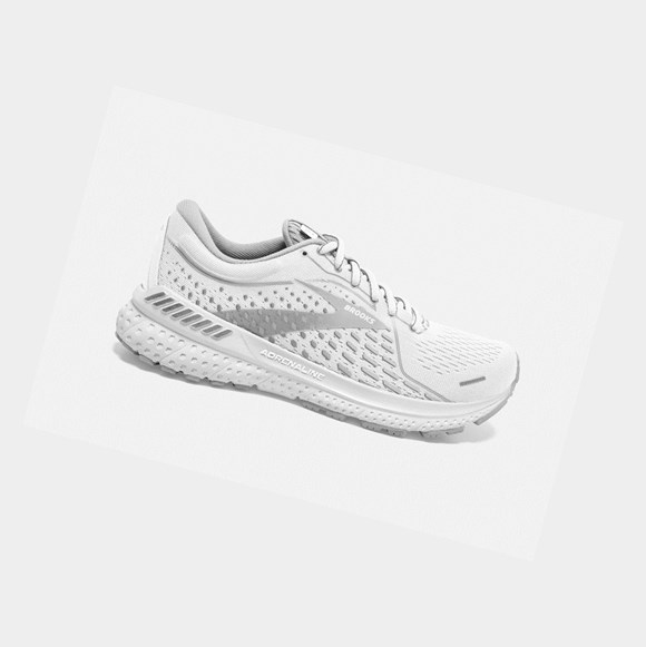 Chaussures de Marche Brooks Adrenaline GTS 21 Femme Blanche Grise Argent | PXWT60758