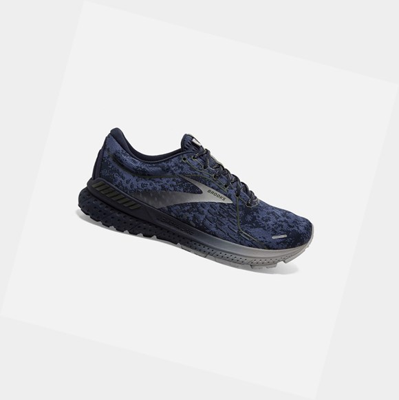 Chaussures de Marche Brooks Adrenaline GTS 21 Homme Bleu Marine Grise | QZXL31426