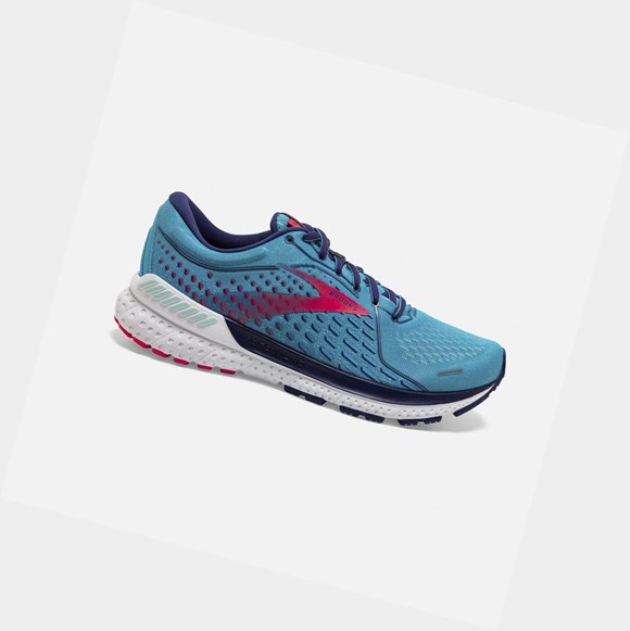 Chaussures de Marche Brooks Adrenaline GTS 21 Femme Bleu Rose | TZBM89247