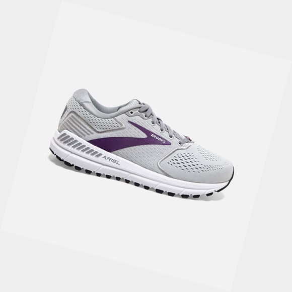 Chaussures de Marche Brooks Ariel '20 Femme Oyster / Alloy / Grape | OQFC36125