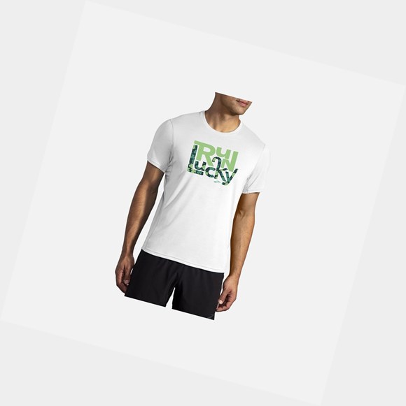Hauts Brooks Distance Graphique Sleeve Homme Run Lucky / St. Patricks Day | DIXQ64238