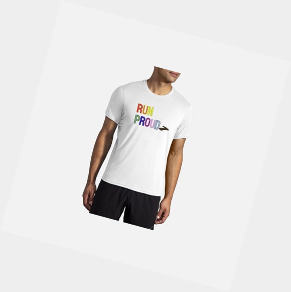 Hauts Brooks Distance Graphique Sleeve Homme Run Proud | RPZY35062