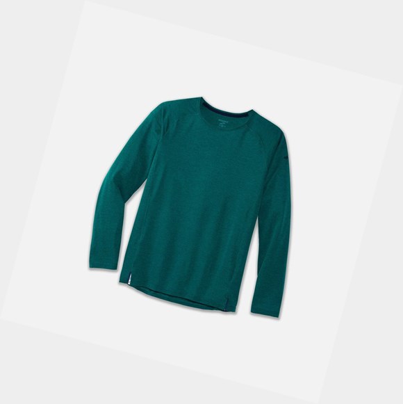 Hauts Brooks Ghost Long Sleeve Homme Heather Spruce | WPDH91847