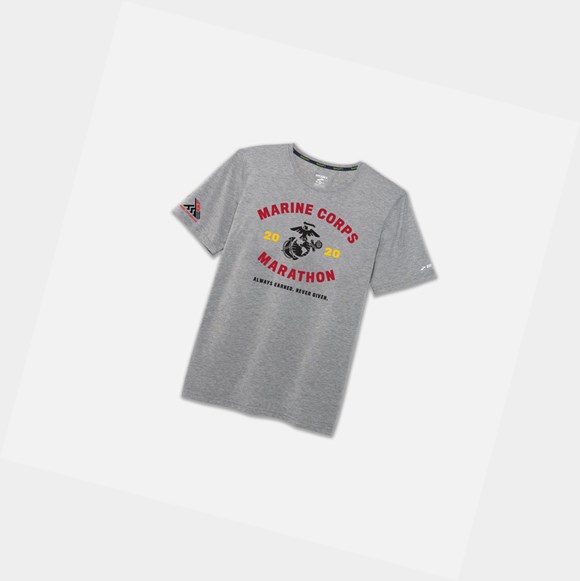 Hauts Brooks MCM20 Distance Graphique Tee Homme Heather Ash / EGA | OGBQ49623