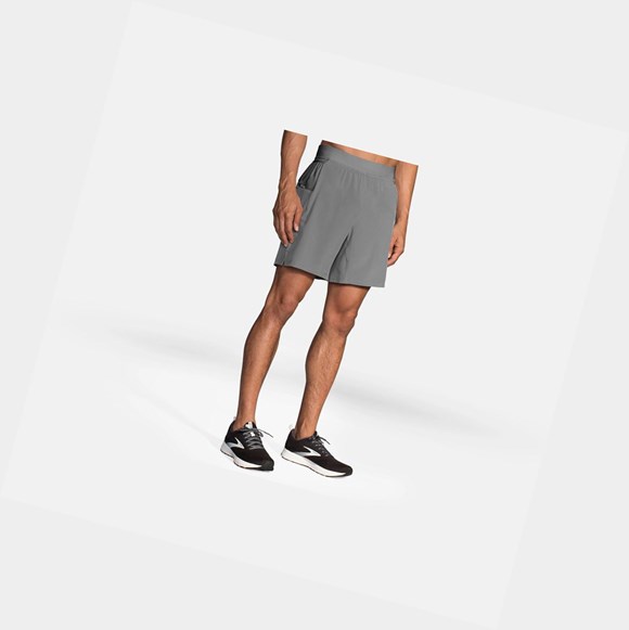 Pantalons Brooks Sherpa 7" 2-in-1 Homme Steel | RDMU05328