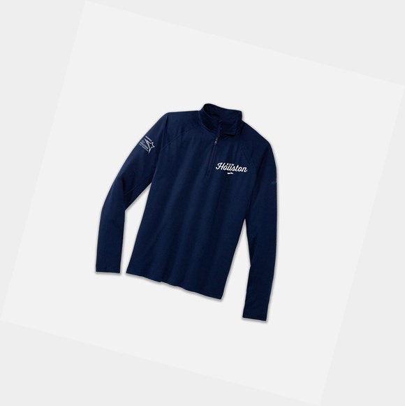 Vêtements D'extérieur Brooks Dash 1/2 Zip Homme Bleu Marine | RZCP59172