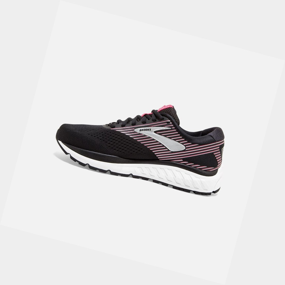 Chaussures Running Route Brooks Addiction 14 Femme Noir Rose Argent | KRZM34586