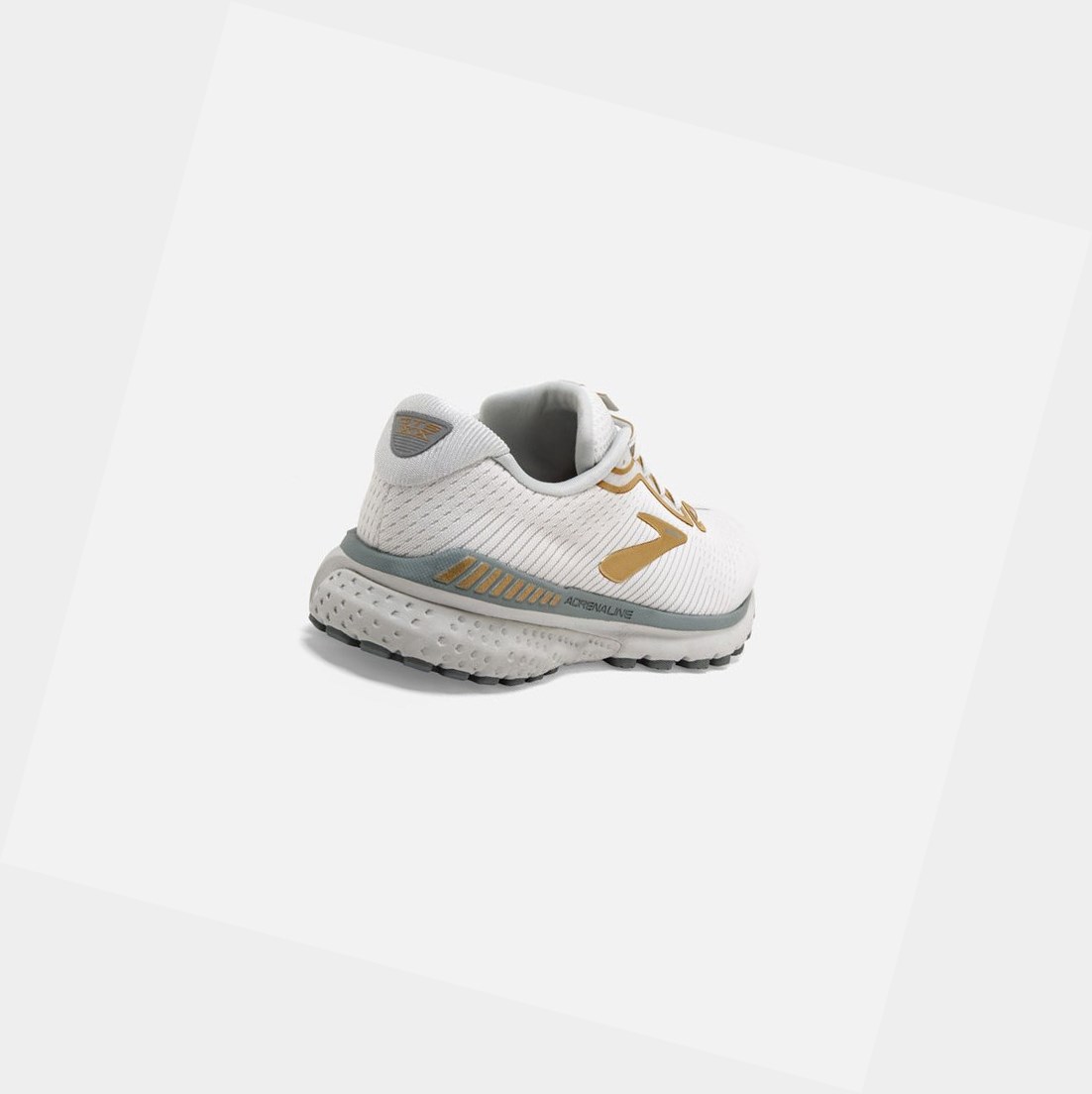 Chaussures Running Route Brooks Adrenaline GTS 20 Femme Blanche Grise Doré | CFBG90576