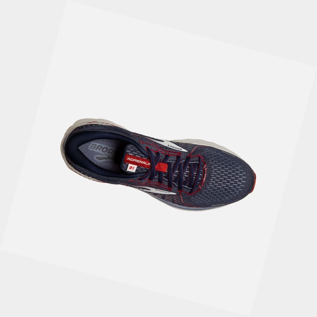 Chaussures Running Route Brooks Adrenaline GTS 21 Homme Grise Rouge | MGOU48375