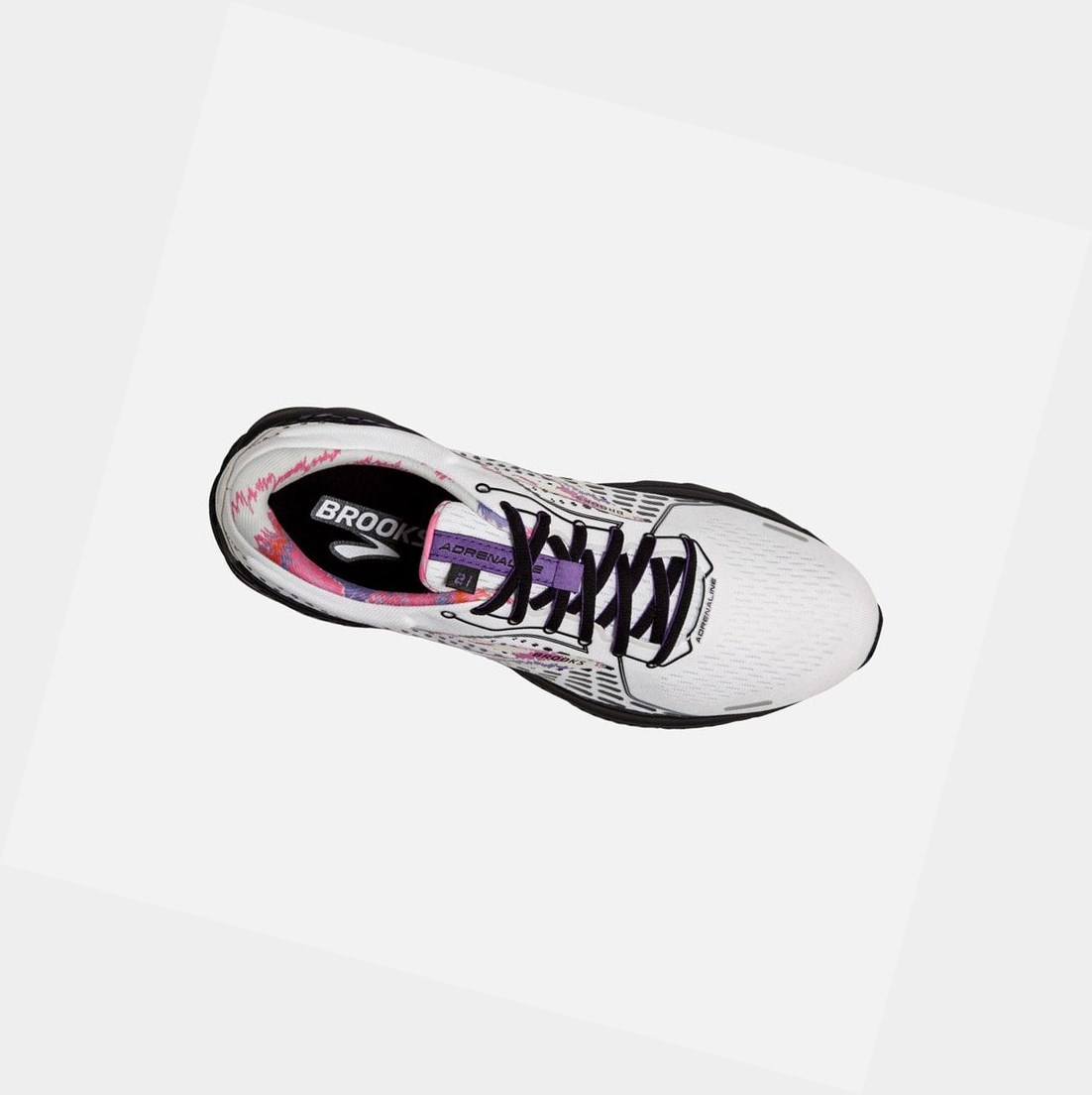 Chaussures Running Route Brooks Adrenaline GTS 21 Homme Blanche Noir | RTIS23480
