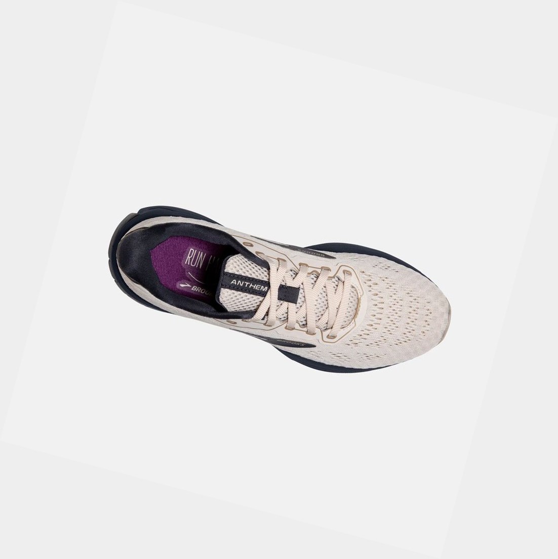 Chaussures Running Route Brooks Anthem 4 Femme Whitecap / Almond / Ombre | FAEC27468