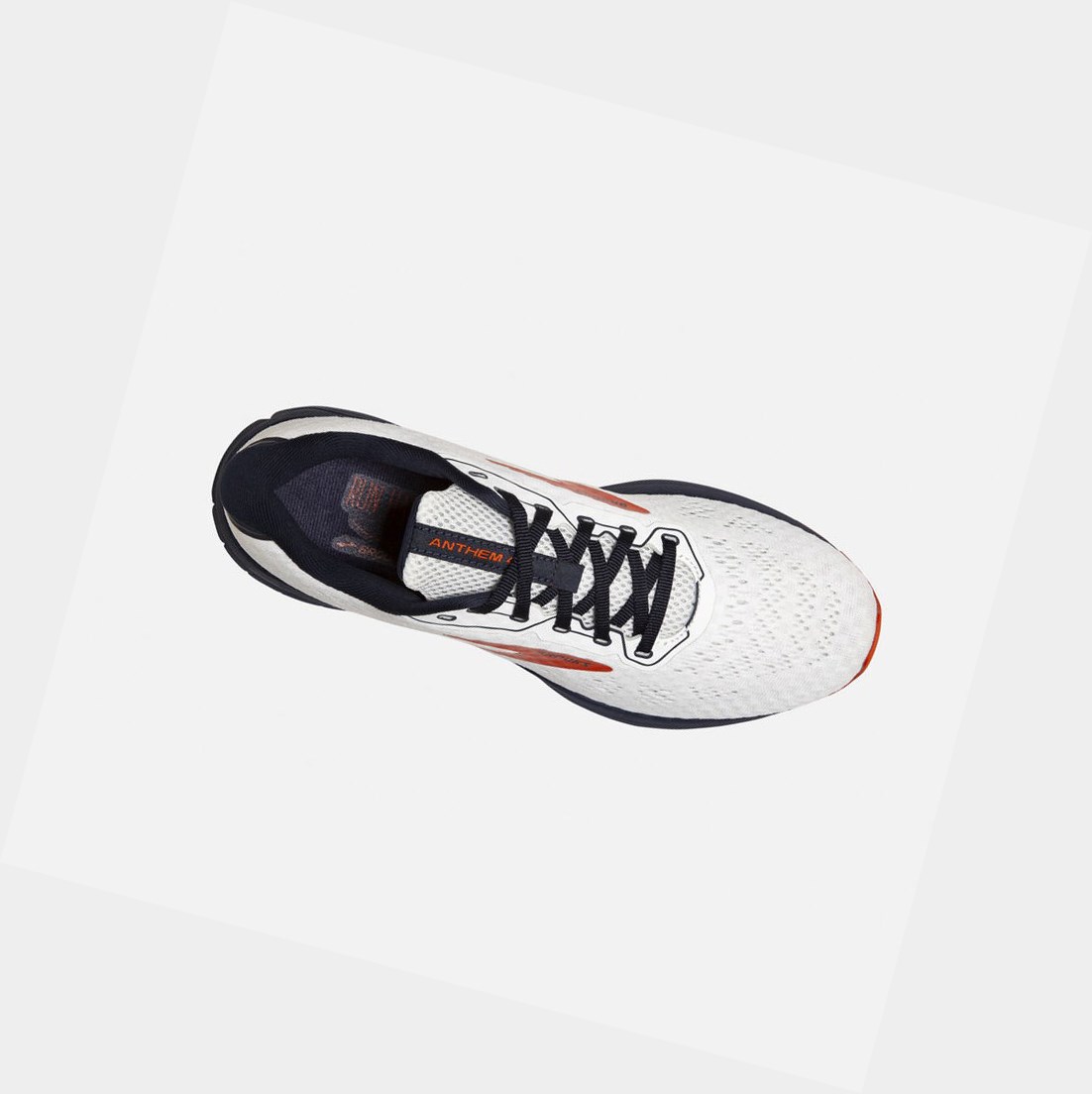 Chaussures Running Route Brooks Anthem 4 Homme Blanche Bleu Marine Rouge | VHDF32675