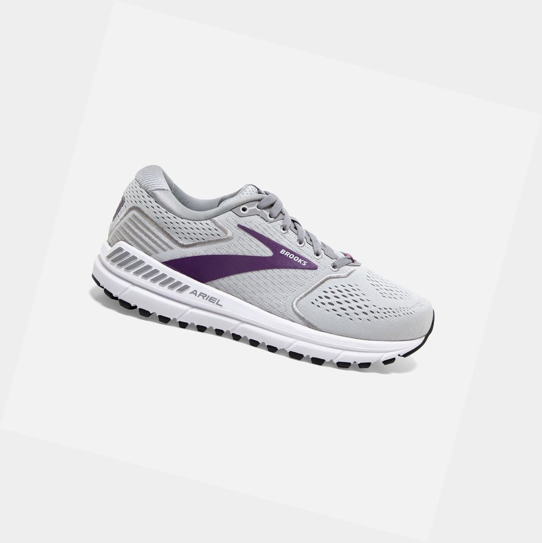 Chaussures Running Route Brooks Ariel \'20 Femme Oyster / Alloy / Grape | KWSH87092