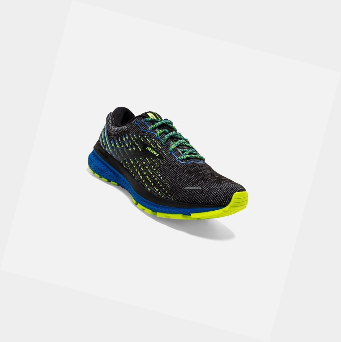 Chaussures Running Route Brooks Ghost 13 Homme Noir Bleu | CEKH57480