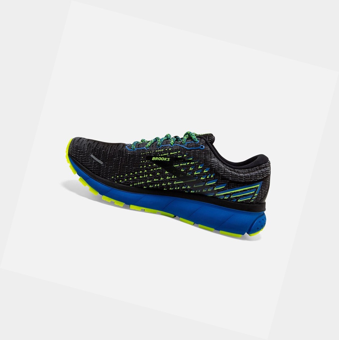 Chaussures Running Route Brooks Ghost 13 Homme Noir Bleu | CEKH57480