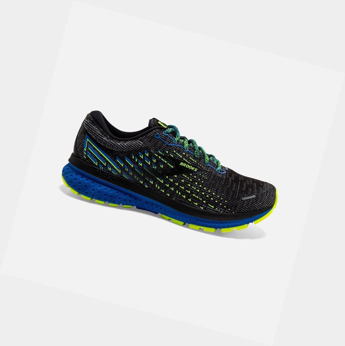 Chaussures Running Route Brooks Ghost 13 Homme Noir Bleu | CEKH57480