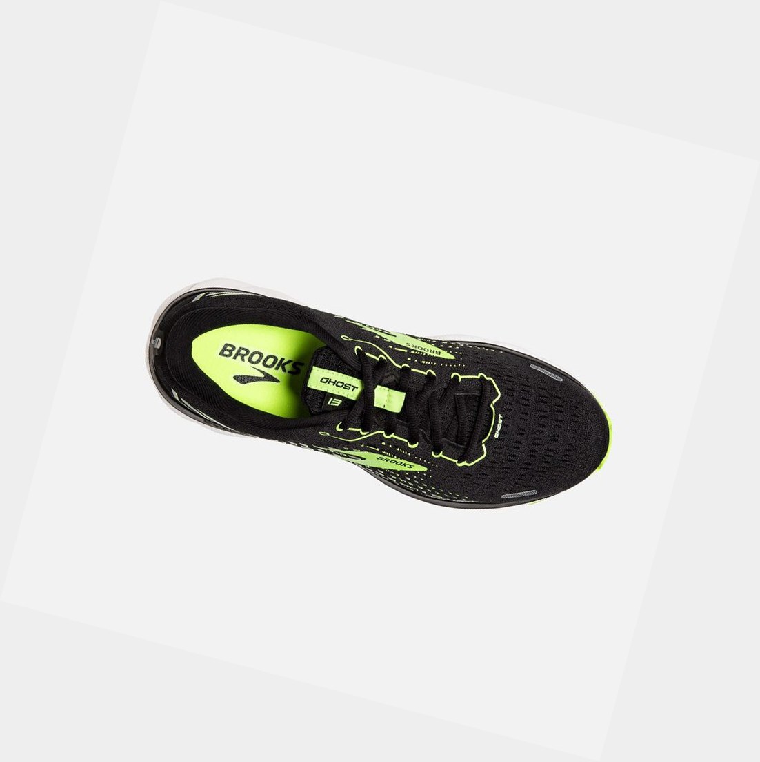 Chaussures Running Route Brooks Ghost 13 Homme Noir Blanche | CRWB84105