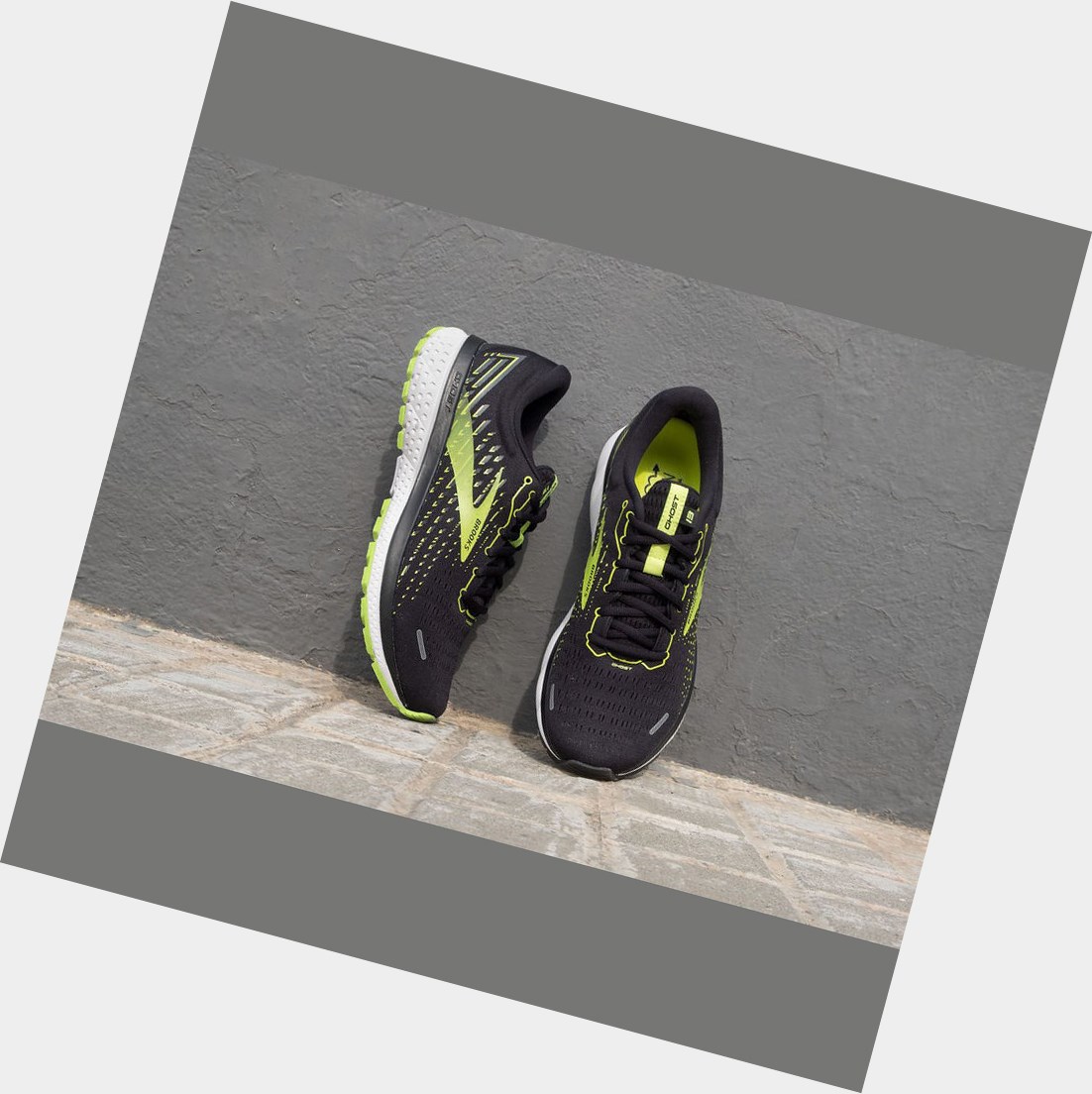 Chaussures Running Route Brooks Ghost 13 Homme Noir Blanche | CRWB84105
