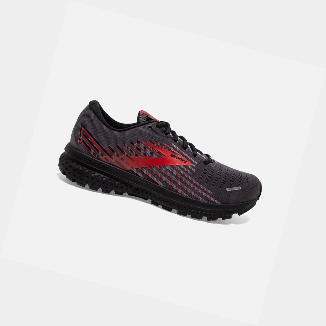 Chaussures Running Route Brooks Ghost 13 GTX Homme Noir Rouge | DYOU26318